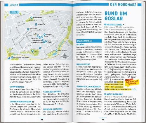 Buchcover und Innenansicht für das Buch: MARCO POLO Reiseführer Harz