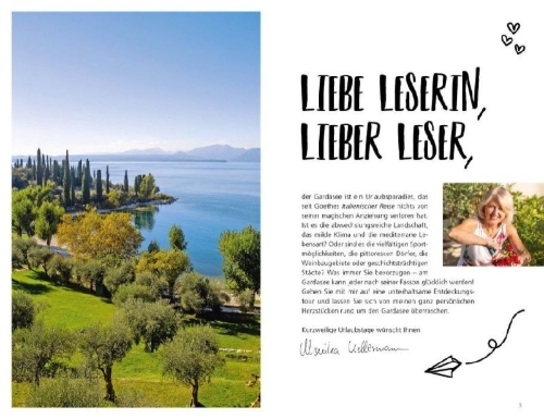 Buchcover und Innenansicht für das Buch: Herzstücke am Gardasee