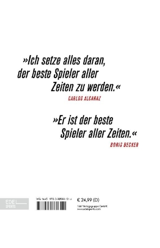 Buchcover und Innenansicht für das Buch: Inside Alcaraz - Die erste Biografie zum kommenden Superstar im Herrentennis