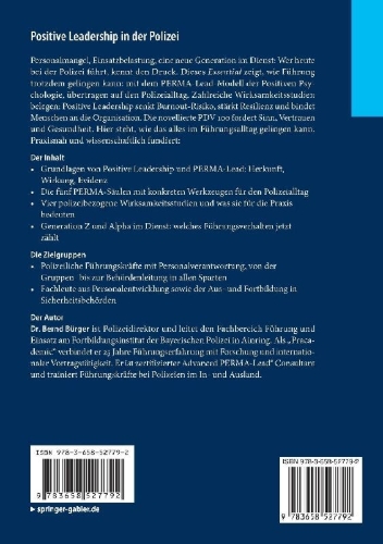 Buchcover und Innenansicht für das Buch: Positive Leadership in der Polizei