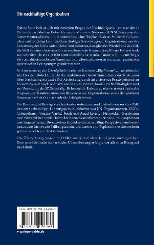Buchcover und Innenansicht für das Buch: Die nachhaltige Organisation