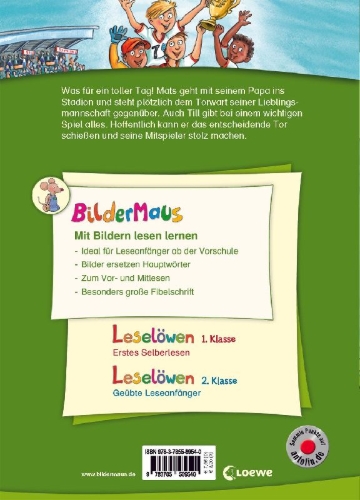 Buchcover und Innenansicht für das Buch: Bildermaus - Fußballgeschichten