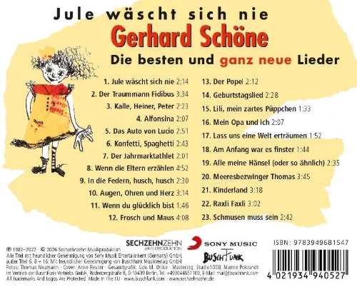 Buchcover und Innenansicht für das Buch: Jule wäscht sich nie