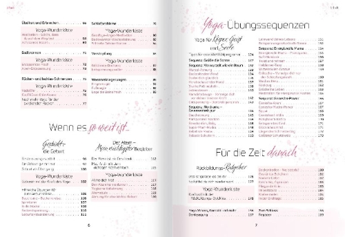 Buchcover und Innenansicht für das Buch: Yoga in der Schwangerschaft. Gestärkt - geliebt - geschützt