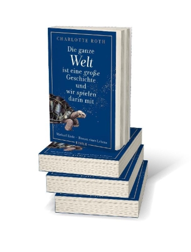 Buchcover und Innenansicht für das Buch: Die ganze Welt ist eine große Geschichte, und wir spielen darin mit