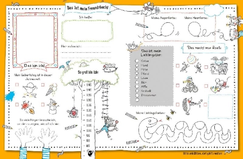Buchcover und Innenansicht für das Buch: Meine Kindergartenfreunde ... machen jeden Tag besonders!: Das Erinnerungsalbum für die ersten Freunde