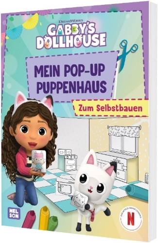 Buchcover und Innenansicht für das Buch: Gabby's Dollhouse: Mein POP-UP Puppenhaus
