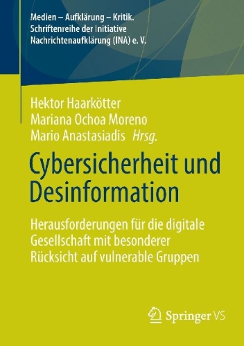 Buchcover und Innenansicht für das Buch: Cybersicherheit und Desinformation
