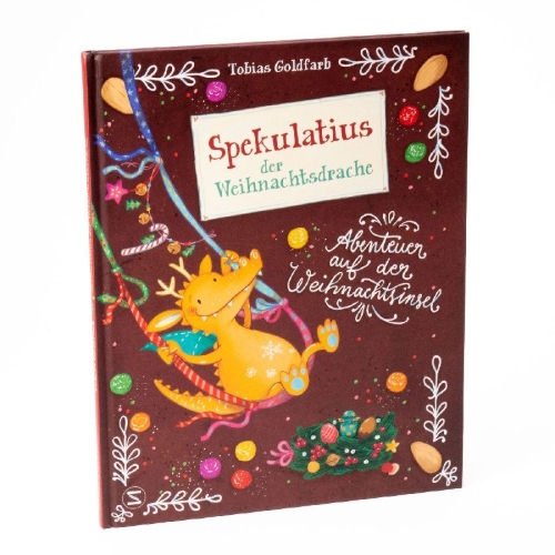 Buchcover und Innenansicht für das Buch: Spekulatius, der Weihnachtsdrache. Abenteuer auf der Weihnachtsinsel