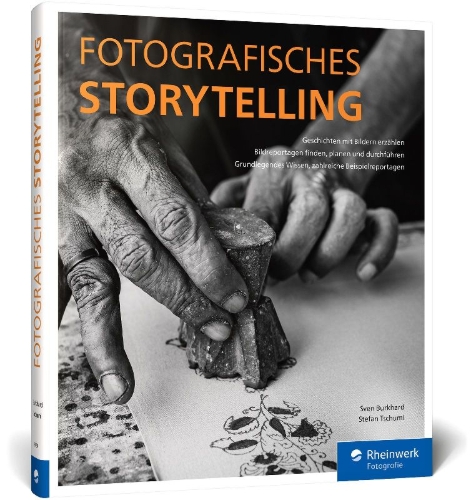 Buchcover und Innenansicht für das Buch: Fotografisches Storytelling