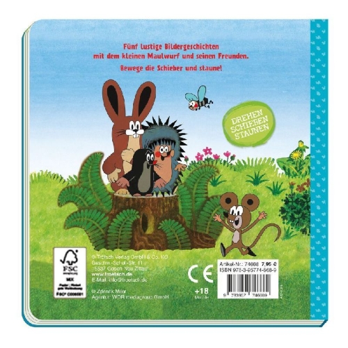 Buchcover und Innenansicht für das Buch: Trötsch Der kleine Maulwurf Mein erstes Spielbuch