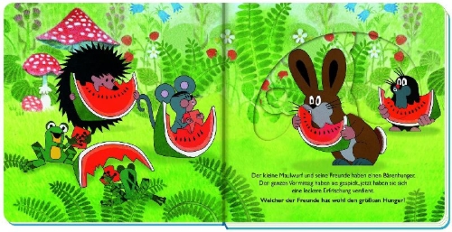Buchcover und Innenansicht für das Buch: Trötsch Der kleine Maulwurf Mein erstes Spielbuch