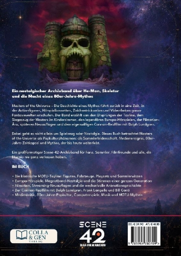 Buchcover und Innenansicht für das Buch: Masters of the Universe - Die Geschichte eines Mythos (Scene 42-Das Filmarchiv)