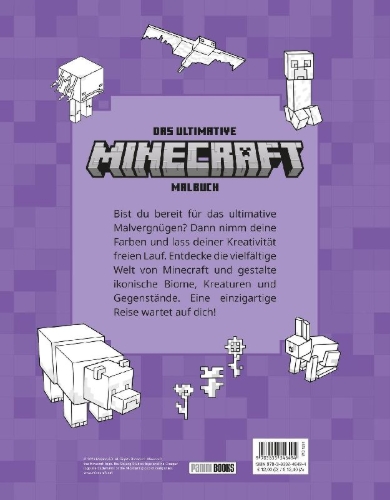 Buchcover und Innenansicht für das Buch: Minecraft: Das ultimative Minecraft-Malbuch