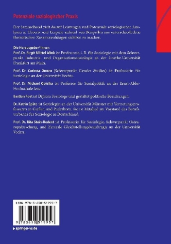 Buchcover und Innenansicht für das Buch: Potenziale soziologischer Praxis