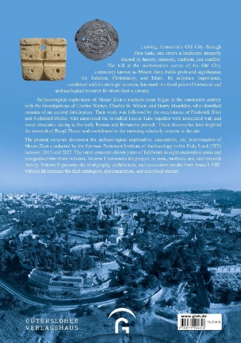Buchcover und Innenansicht für das Buch: Mount Zion. The Excavations of the DEI Final Report (2015-2025)