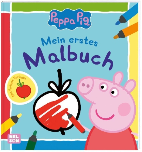 Buchcover und Innenansicht für das Buch: Peppa Wutz Ausmalbilder: Mein erstes Malbuch