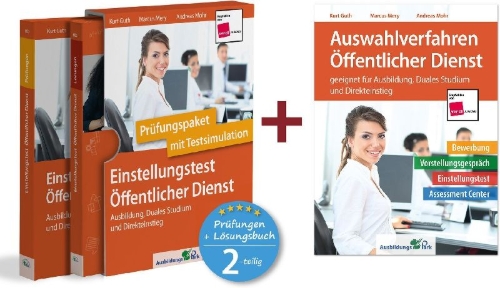 Buchcover und Innenansicht für das Buch: Sparpaket - Einstellungstest + Auswahlverfahren Öffentlicher Dienst