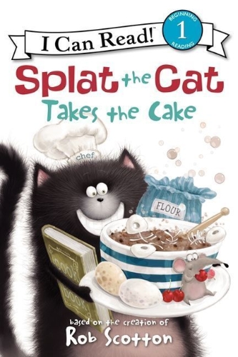 Buchcover und Innenansicht für das Buch: Splat the Cat Takes the Cake