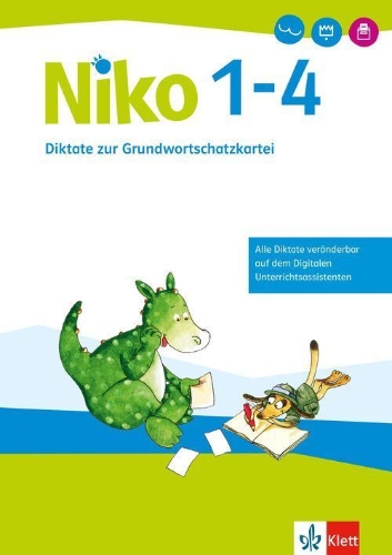 Buchcover und Innenansicht für das Buch: Niko Sprachbuch 1-4. Diktate zur Grundwortschatzkartei Klasse 1