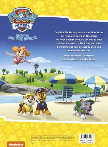 Buchcover und Innenansicht für das Buch: PAW Patrol: Die schönsten Geschichten aus der Abenteuerbucht