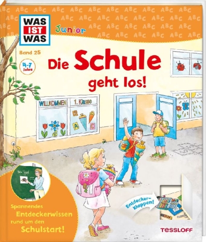 Buchcover und Innenansicht für das Buch: WAS IST WAS Junior Band 25 Die Schule geht los!