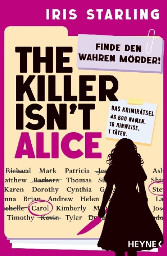 Buchcover und Innenansicht für das Buch: The Killer isn't Alice