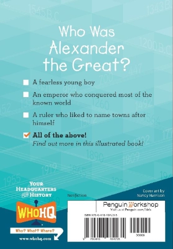 Buchcover und Innenansicht für das Buch: Who Was Alexander the Great?