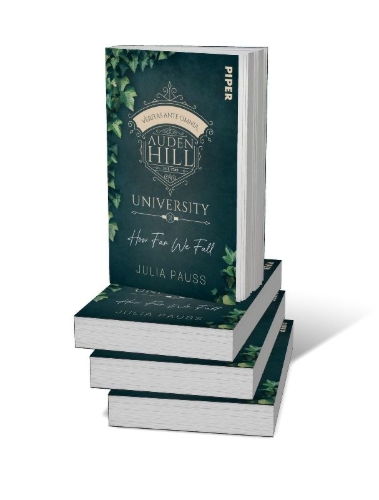 Buchcover und Innenansicht für das Buch: Auden Hill University - How Far We Fall