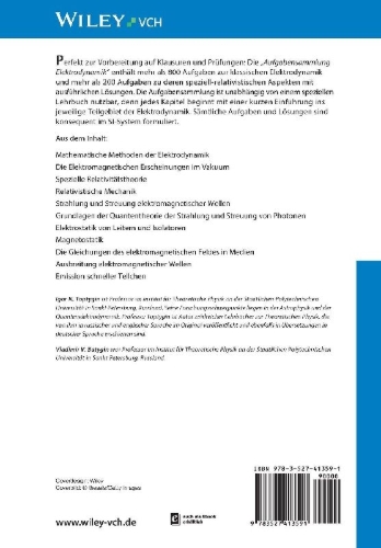 Buchcover und Innenansicht für das Buch: Aufgabensammlung Elektrodynamik