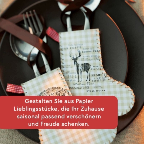 Buchcover und Innenansicht für das Buch: 100 kreative Winter-Papierideen
