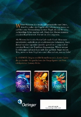 Buchcover und Innenansicht für das Buch: Animox Origins 3. Das Geheimnis des Kolibris