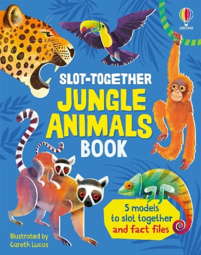 Buchcover und Innenansicht für das Buch: Slot-Together Jungle Animals Book