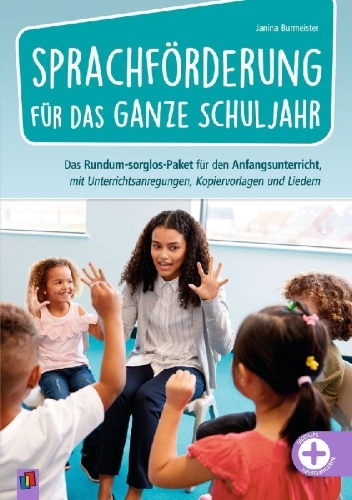 Buchcover und Innenansicht für das Buch: Sprachförderung für das ganze Schuljahr