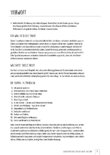 Buchcover und Innenansicht für das Buch: Sprachförderung für das ganze Schuljahr