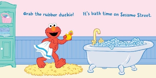 Buchcover und Innenansicht für das Buch: Indestructibles (The Original): Sesame Street: Let's Take a Bath!