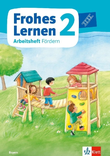Buchcover und Innenansicht für das Buch: Frohes Lernen Sprachbuch 2. Arbeitsheft Fördern in Druckschrift Klasse 2. Ausgabe Bayern ab 2021