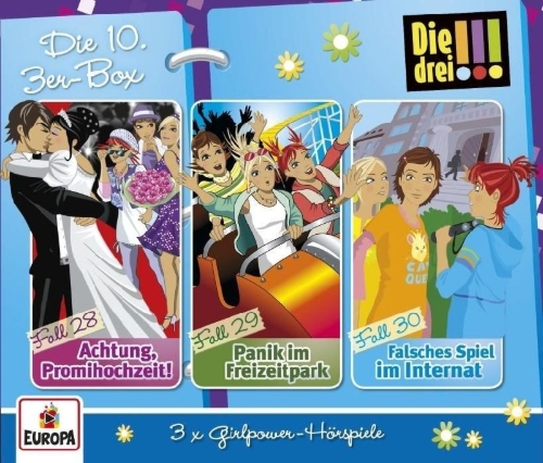 Buchcover und Innenansicht für das Buch: Die drei !!! 3er Box Folgen 28-30