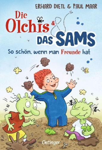 Buchcover und Innenansicht für das Buch: Die Olchis und das Sams 2. So schön, wenn man Freunde hat