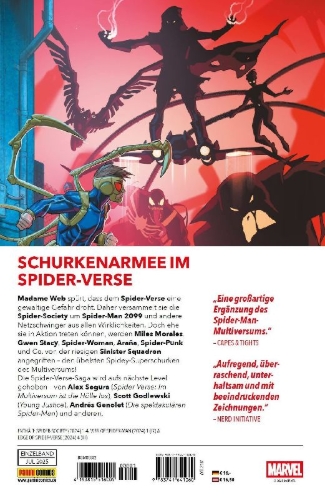 Buchcover und Innenansicht für das Buch: Web of Spider-Man (2024) #1, Edge of Spider-Verse (2024) #4, Spider-Society (2024) #1-#4
