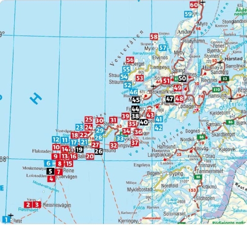 Buchcover und Innenansicht für das Buch: Lofoten und Vesterålen