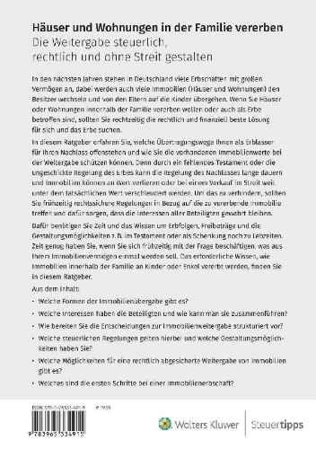 Buchcover und Innenansicht für das Buch: Häuser und Wohnungen in der Familie vererben