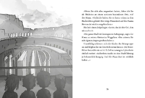 Buchcover und Innenansicht für das Buch: Rios magische Reisen - Pizza-Alarm in Italien