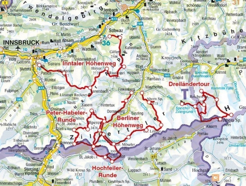 Buchcover und Innenansicht für das Buch: ROTHER Wanderführer Von Hütte zu Hütte Zillertal. 5 Mehrtagestouren in den Zillertaler und Tuxer Alpen - mit dem Berliner Höhenweg