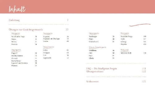 Buchcover und Innenansicht für das Buch: Natürlich schön mit Face Yoga