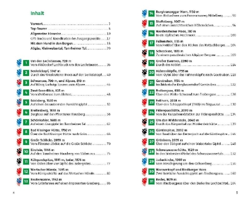 Buchcover und Innenansicht für das Buch: ROTHER Wanderbuch Wandern mit Hund Allgäu. mit Tannheimer Tal und Kleinwalsertal. 40 Vierbeiner-Touren
