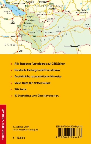 Buchcover und Innenansicht für das Buch: TRESCHER Reiseführer Vorarlberg