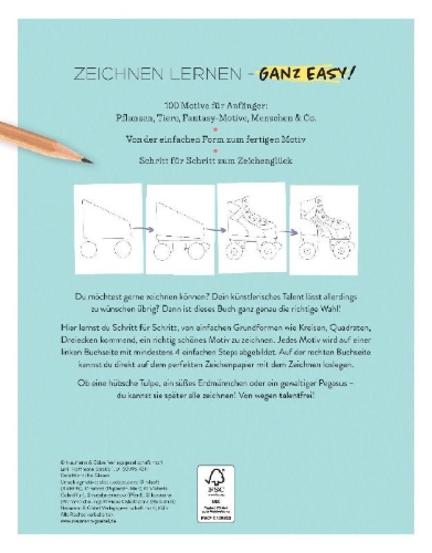 Buchcover und Innenansicht für das Buch: Zeichnen lernen für Talentfreie