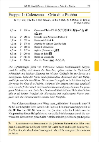 Buchcover und Innenansicht für das Buch: Trans-Korsika: GR 20