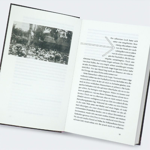Buchcover und Innenansicht für das Buch: wo zeit stehen bleibt
